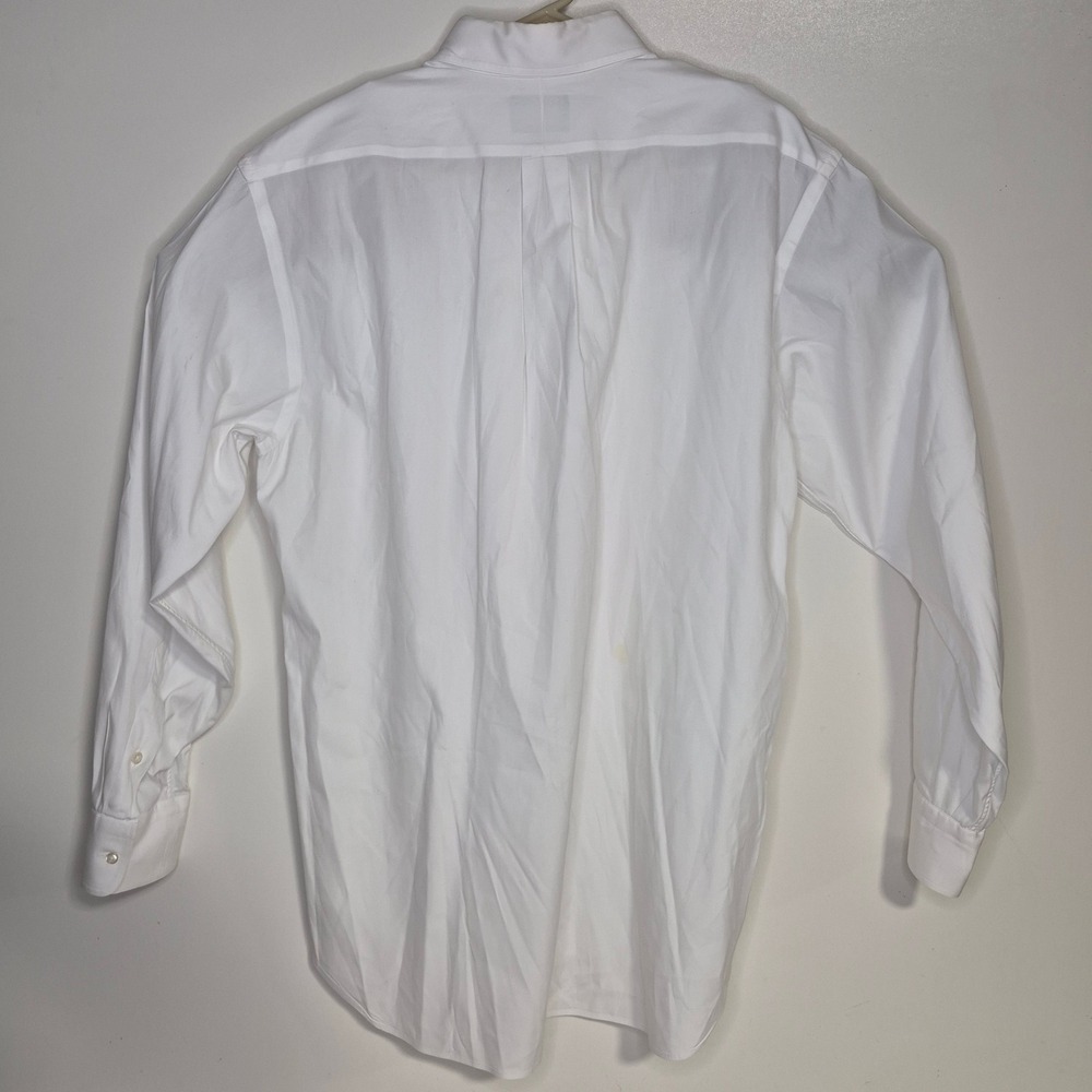 Gitman Bros Dress Shirt Mens 16-34 White Cotton Pinpoint Oxford TTX USA Parisian - Picture 5 of 9